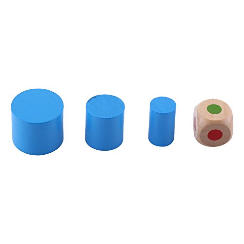 RIZGHWOY Buntes Hölzerne Mondform -Ausgleichsblöcke für das Frühe Lernspielzeug von Kindern, Einzigartiges Formgestaltung für die Entwicklung von Ausgleichsfähigkeit, Blaue und Gelbe Holzbausteine von RIZGHWOY