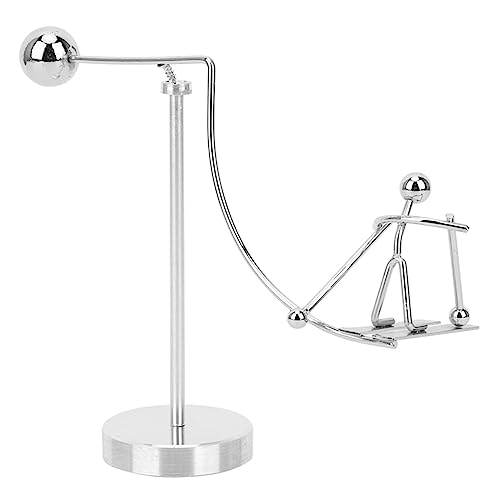 RIZGHWOY Desktop -Dekoration Newtons Pendulum Cradle Little Man Bildungsspielzeug, Metallmaterial, Geeignet für Geschäftliche Geschenke und Geburtstagsgeschenke (Skiprinz) von RIZGHWOY