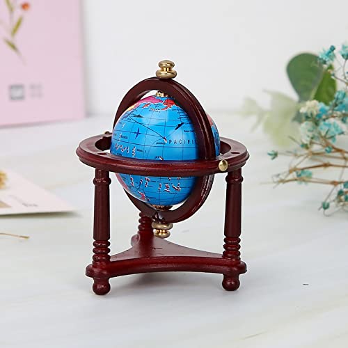 RIZGHWOY Doll Mini Globe Modische Dekoration, überlegenes Materielles Puppenhaus -Accessoire für 1/12 Skalenpuppenhaus oder Puppensammler (Mahagoni) von RIZGHWOY