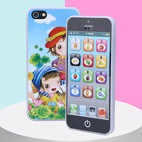 RIZGHWOY Englisches Lernen Babyspielzeugmusik -Mobiltelefon für Frühkindliche Entwicklung, Umweltfreundlicher Kunststoff, Schwarz, für ab 18 Monaten und Höher Geeignet (Black) von RIZGHWOY