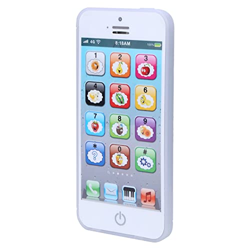 RIZGHWOY Englisches Lernen Babyspielzeugmusik -Mobiltelefon für Frühkindliche Entwicklung, Umweltfreundlicher Kunststoff, Schwarz, für ab 18 Monaten und Höher Geeignet (White) von RIZGHWOY