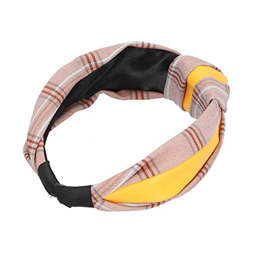 RIZGHWOY Entzückender Bowknot Head Hoop Hair Band für Gesichtswäsche Leicht zu Hause oder auf Stoffmaterialveranstaltungen (Farbblockiertes Haarbandgelb) von RIZGHWOY