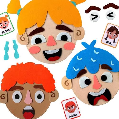 RIZGHWOY Filz Soziales Emotionales Lernspielzeug, Soziale Emotionale Aktivitäten Sensorisches Board mit Emotionskarten, die für Lehren von RIZGHWOY