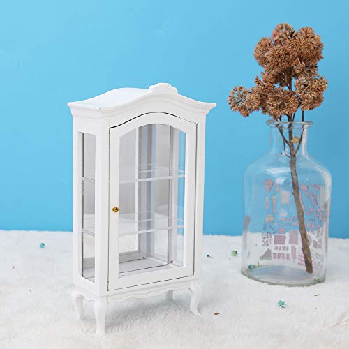 RIZGHWOY Holz DREI Schichten Dollhouse Displayschrank für 1:12 Puppenhaus Klarer Fenster Mini -Schrank für Puppen Spielzeugdekoration von RIZGHWOY