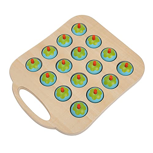 RIZGHWOY Holzgedächtnis Schachpuzzle Spielzeug für Bildungsspiel mit Sicherem Holzmaterial für Interaktive Familienspiele (Blue) von RIZGHWOY