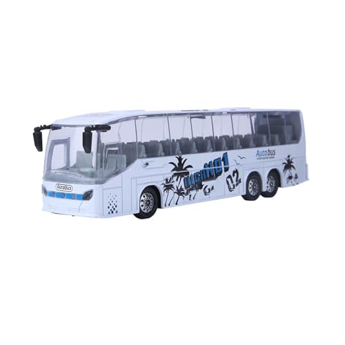 RIZGHWOY Legierung Backbusspielzeug mit Licht und Musik, 1:50 Simulations -Transit -Bus Modell für, Umweltsprühfarbe, Gelbes Modell für (White) von RIZGHWOY