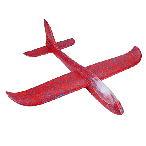 RIZGHWOY Mini Werfen Gleiter Glänzender Nacht Flugzeug Handzeughand -Flugzeug -Flugzeugmodell für und Teenager, EPP Material (Rot) von RIZGHWOY