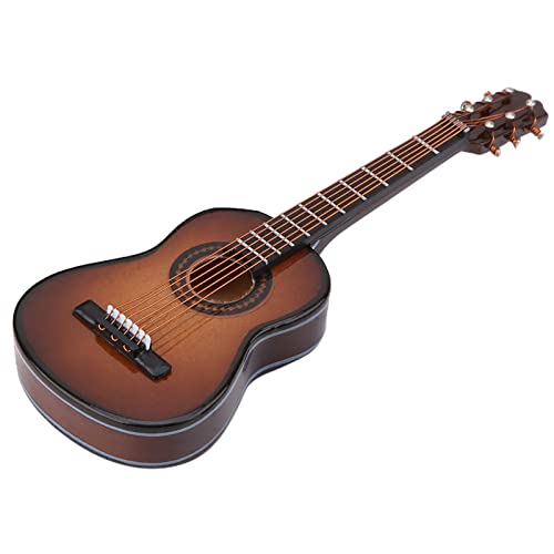 RIZGHWOY Miniatur -Holzgitarrenmodell Handwerkskultur, aus Holzmaterial, Lebensechter Look, Großartige Gitarrenliebhaber (10 cm) von RIZGHWOY