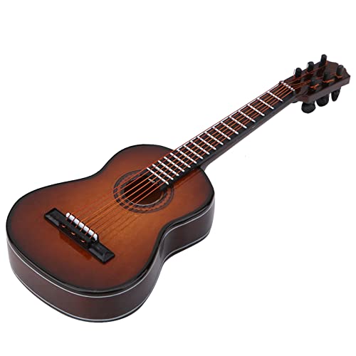 RIZGHWOY Miniatur -Holzgitarrenmodell Handwerkskultur, aus Holzmaterial, Lebensechter Look, Großartige Gitarrenliebhaber (14cm) von RIZGHWOY