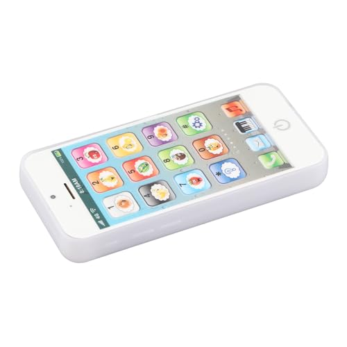 RIZGHWOY Mobiltelefon Zur Simulation von Spielzeug in Form von Clear Music Light Phone Englisch für die Visuellen und Auditorischen Lernkinder, Premium -Premium -Material (White) von RIZGHWOY