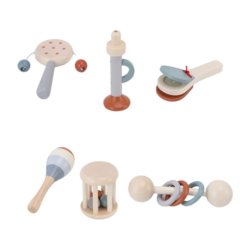 RIZGHWOY Musikinstrumente Spielzeug, Hölzerne Percussion Instrumente, die 6 Stück mit Sicherem Asche Rubberwood für Musikausbildung Frühentwickelt Werden von RIZGHWOY