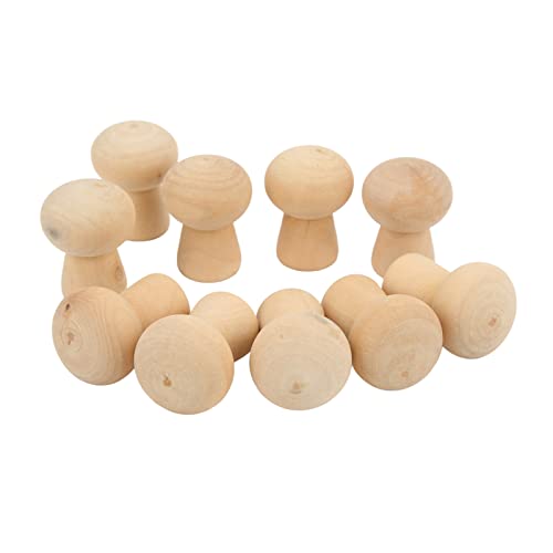 RIZGHWOY Peg Dolls Unvollendeter Dauerhafter DIY -Produktion für Holzpilzpilze Tragen Resistent für Farbige Zeichnen, 10 für Handwerksprojekte und Dekorationen Anwendbar von RIZGHWOY