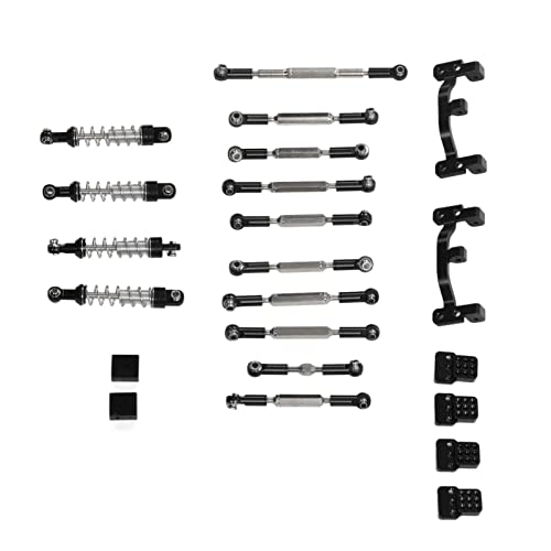 RIZGHWOY RC -Auto -Upgrade Ersatzteile Kit für C14K Aluminiumlegierung Stoßdämpfer -Absorber -Spurstange Set mit Neuartiger Design Easy Installation für WPL C24 C14 C14K C24K RC Car (Black) von RIZGHWOY