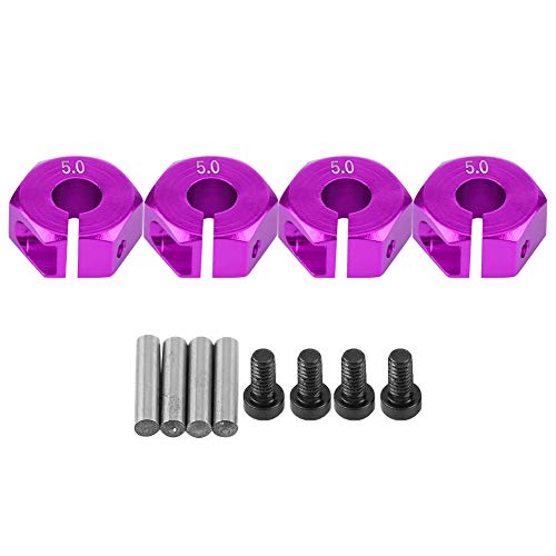 RIZGHWOY Rad Hub -Hub -Adapter 12 Mm mit Hochwertigem Aluminiumlegierungsmaterial, Einfach Installieren und Entfernen, für Skala RC Car Sports Truck (5,0 mm lila) von RIZGHWOY