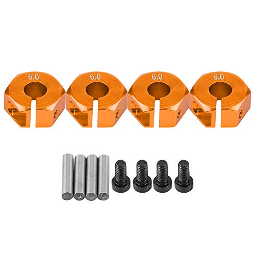 RIZGHWOY Rad Hub -Hub -Adapter 12 Mm mit Hochwertigem Aluminiumlegierungsmaterial, Einfach Installieren und Entfernen, für Skala RC Car Sports Truck (6,0 mm golden) von RIZGHWOY