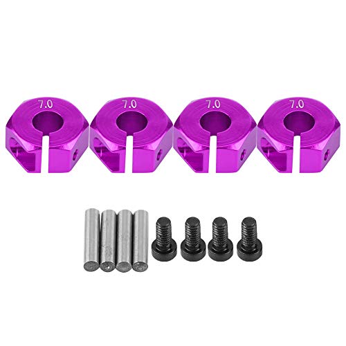 RIZGHWOY Rad Hub -Hub -Adapter 12 Mm mit Hochwertigem Aluminiumlegierungsmaterial, Einfach Installieren und Entfernen, für Skala RC Car Sports Truck (7,0 mm lila) von RIZGHWOY