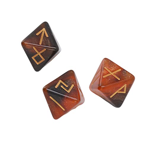 RIZGHWOY Rune Astrologie 8 Seitenmystische Würfel für Lernen und Wahrsagen, Ideal für Erwachsene (schwarzes Gold) von RIZGHWOY