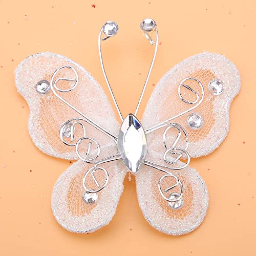 RIZGHWOY Sheer Mesh Wire Glitter Hochzeitsfeier Kleidungsdekoration DIY -Vorräte für Kleidung, Hochzeit oder Andere Festivals (White) von RIZGHWOY