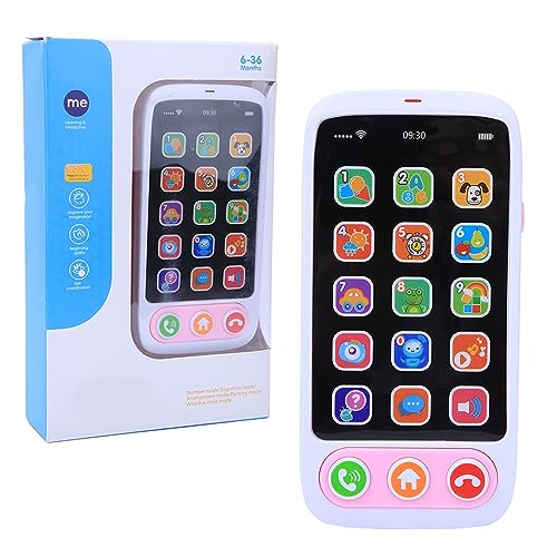 RIZGHWOY Smart Plastic Music Phone Toy Light für Bildungsgeschichte Erzählen Musik Telefon für Im Alter von 6 Bis 36 Monaten (686-9 Englisches Tablet Musik Mobiltelefon rosa) von RIZGHWOY