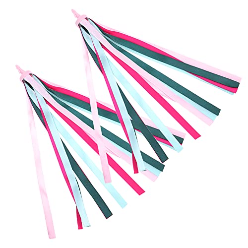 RIZGHWOY Süße Bunte Quaste -Band -Streamer für Jungen Girls Scooter Lenker, 2pcs Dekorative Stoffströme für Lustige Kinderfahrradfahrten (1) von RIZGHWOY