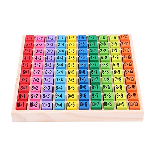 RIZGHWOY Umweltfreundliche Hölzerne Mathematik -Puzzlespielzeug für, Multiplikationstischblöcke für das Lernen, Pädagogisches Babyspielzeug für Mathematikfähigkeiten von RIZGHWOY