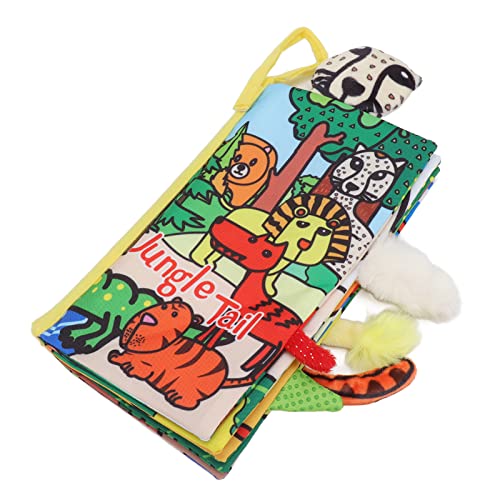 RIZGHWOY Weiches Babytuchbuch Tier Thema Tränenproof Tragbare Babybücher für Babys Kleinkinder, Sensorische Verbesserung, Frühe Bildung (Dschungeltier) von RIZGHWOY