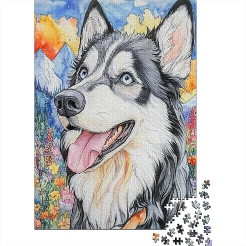 Alaskan Malamute Puzzle 1000-teilige Schwer Puzzle Spielzeug Lernspiel Impossible Herausforderung Spielzeug Für Erwachsene Und Kinder Ab 14 Jahren 1000pcs (75x50cm) von RJAVAGFZL
