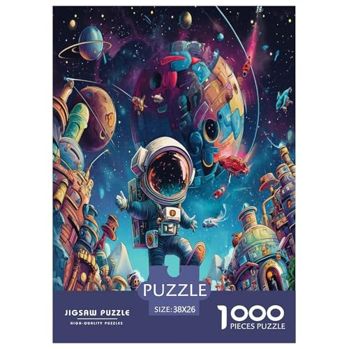 Astronaut Puzzle 1000 Teile Schwer Puzzle Spielzeug Pädagogisches Spiel Impossible Herausforderungsspielzeug Für Erwachsene Kinder 38x26cm/1000pcs von RJAVAGFZL