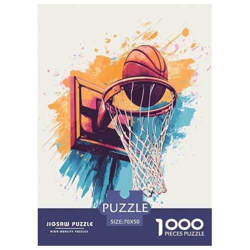 Basketball Puzzle 1000-teilige Schwer Puzzle Spielzeug Pädagogisches Spiel Impossible Herausforderungsspielzeug Für Erwachsene Kinder 70x50cm/1000pcs von RJAVAGFZL