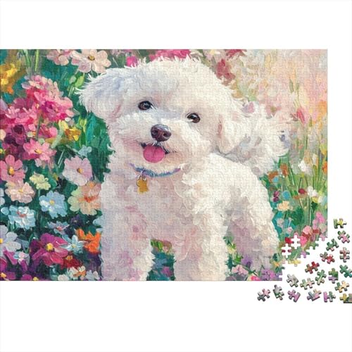 Bichon Frise Puzzle 1000 Teile Für Erwachsene Und Kinder Ab 14 Jahren Für Stressabbauer Puzzel 1000pcs (75x50cm) von RJAVAGFZL