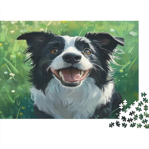 Border Collie 1000 Teile, Impossible Puzzle,Geschicklichkeitsspiel Für Die Ganze Familie, Erwachsenenpuzzle Ab 14 Jahren Puzzel 1000pcs (75x50cm) von RJAVAGFZL