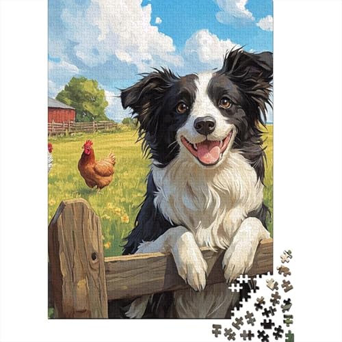 Border Collie Puzzle 1000 Teile Schwer Puzzle Spielzeug Lernspiel Impossible Herausforderung Spielzeug Für Erwachsene Kinder 1000pcs (75x50cm) von RJAVAGFZL