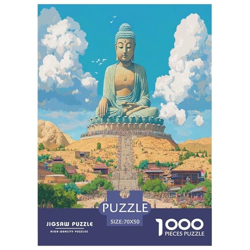 Buddha Puzzle 1000 Teile Schwer Puzzle Spielzeug Lernspiel Impossible Herausforderungsspielzeug Für Erwachsene Und Kinder Ab 14 Jahren 70x50cm/1000pcs von RJAVAGFZL