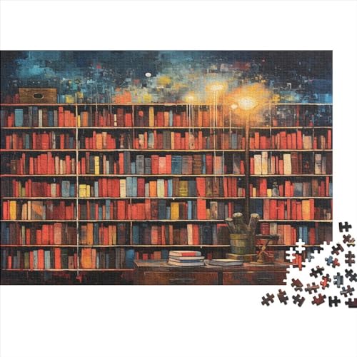 Bücherregale 1000 Stück Puzzles Für Erwachsene Teenager Stress Abbauen Familien-Puzzlespiel 1000-teiliges Puzzle Kinder Lernspiel Spielzeug Geschenk Puzzel 1000pcs (75x50cm) von RJAVAGFZL