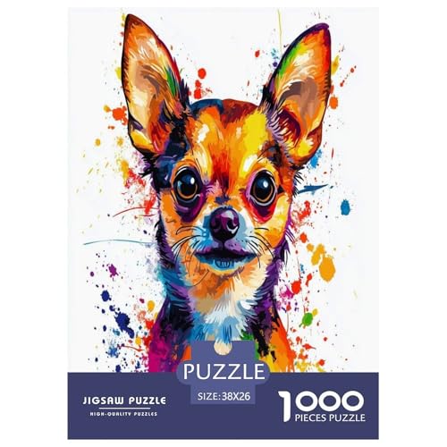 Chihuahua Puzzle 1000 Teile Schwer Puzzle Spielzeug Lernspiel Impossible Herausforderungsspielzeug Für Erwachsene Und Kinder Ab 12 Jahren 38x26cm/1000pcs von RJAVAGFZL