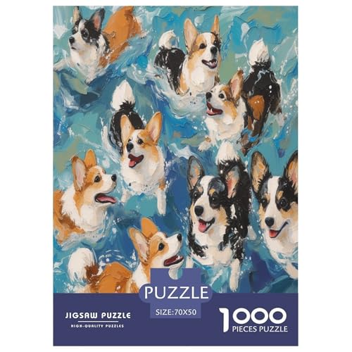 Corgi Puzzle 1000 Teile Schwer Puzzle Spielzeug Pädagogisches Spiel Impossible Herausforderung Spielzeug Für Erwachsene Kinder 70x50cm/1000pcs von RJAVAGFZL