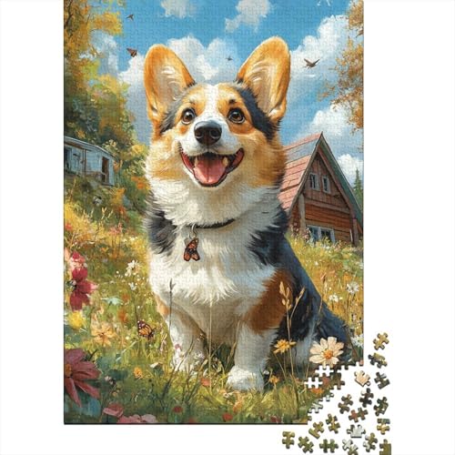 Corgi Puzzle 1000-teilige Schwer Puzzle Spielzeug Pädagogisches Spiel Impossible Herausforderung Spielzeug Für Erwachsene Und Kinder Ab 12 Jahren 1000pcs (75x50cm) von RJAVAGFZL