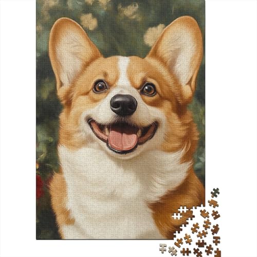 Corgi Puzzles 1000 Teile Schwer Puzzle Spielzeug Pädagogisches Spiel Impossible Herausforderungsspielzeug Für Erwachsene Kinder 1000pcs (75x50cm) von RJAVAGFZL