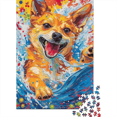 Cute Hund Puzzles 1000 Teile Schwer Puzzle Spielzeug Pädagogisches Spiel Impossible Herausforderungsspielzeug Für Erwachsene Kinder 1000pcs (75x50cm) von RJAVAGFZL
