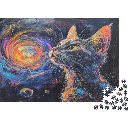Cute Kat Puzzlespiel 1000 Teile Jigsaw Puzzle 1000 Puzzle FüR Erwachsene Kinder Senioren Erwachsenen Puzzlespiel Puzzel 1000pcs (75x50cm) von RJAVAGFZL