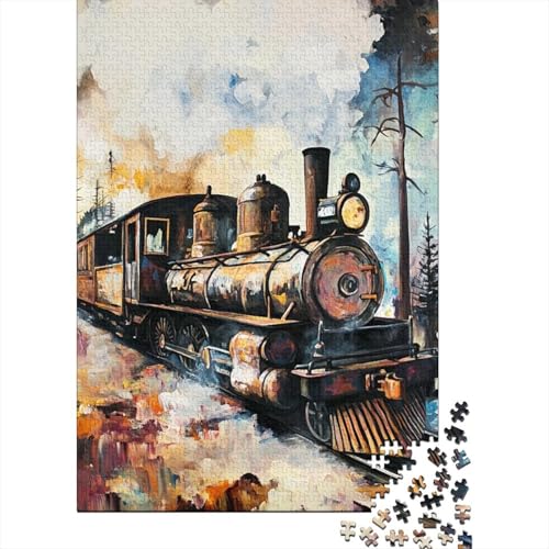 Dampflokomotive Puzzle 1000 Teile Schwer Puzzle Spielzeug Pädagogisches Spiel Impossible Herausforderung Spielzeug Für Erwachsene Kinder 1000pcs (75x50cm) von RJAVAGFZL