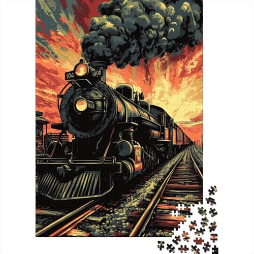 Dampflokomotive Puzzle 1000-teilige Schwer Puzzle Spielzeug Lernspiel Impossible Herausforderungsspielzeug Für Erwachsene Und Kinder Ab 12 Jahren 1000pcs (75x50cm) von RJAVAGFZL