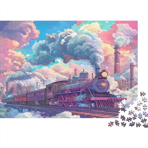 Dampfzug 1000 Teile, Impossible Puzzle,Geschicklichkeitsspiel Für Die Ganze Familie, Erwachsenenpuzzle Ab 14 Jahren Puzzel 1000pcs (75x50cm) von RJAVAGFZL