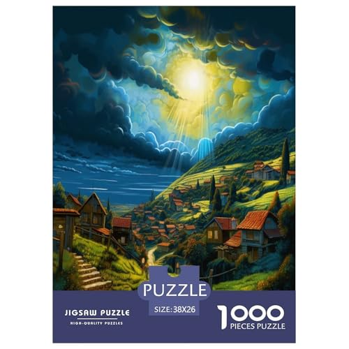 Dörfer Puzzles 1000 Teile Schwer Puzzle Spielzeug Lernspiel Impossible Herausforderungsspielzeug Für Erwachsene Und Kinder Ab 12 Jahren 38x26cm/1000pcs von RJAVAGFZL