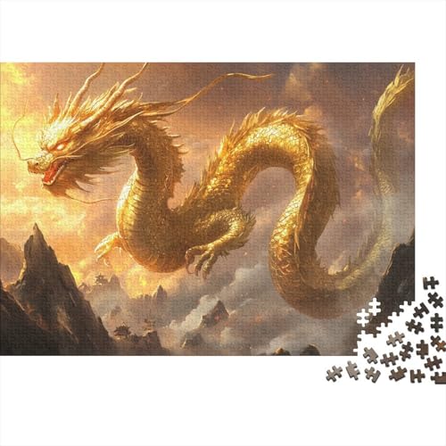Drache Puzzle 1000 Teile,für Erwachsene, Impossible Puzzle,farbenfrohes Legespiel,Geschicklichkeitsspiel Für Die Ganze Familie,Erwachsenenpuzzle Puzzel 1000pcs (75x50cm) von RJAVAGFZL