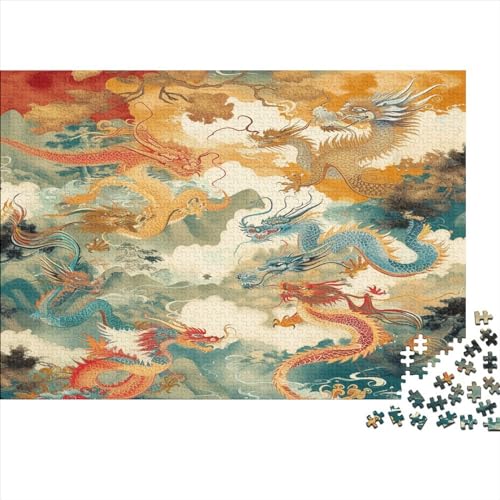 Drache Puzzle 1000 Teile Erwachsener Kniffel Spaß Für Die Ganze Familie - Abwechslungsreiche 1000 Puzzleteilige Motive Puzzlespiel Erwachsene, Puzzel 1000pcs (75x50cm) von RJAVAGFZL