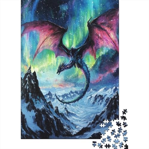 Drache Puzzles 1000 Teile Schwer Puzzle Spielzeug Pädagogisches Spiel Impossible Herausforderungsspielzeug Für Erwachsene Und Kinder in Bewährter 1000pcs (75x50cm) von RJAVAGFZL