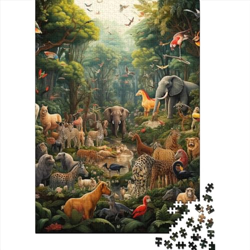 Dschungeltiere Puzzles 1000 Teile Schwer Puzzle Spielzeug Lernspiel Impossible Herausforderung Spielzeug Für Erwachsene Kinder 1000pcs (75x50cm) von RJAVAGFZL