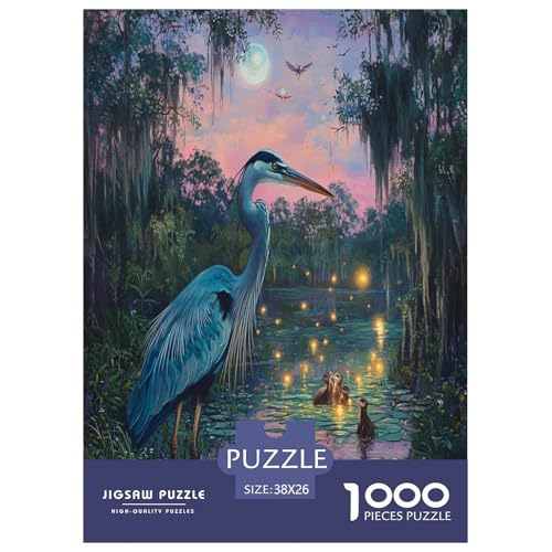 Egret Puzzle 1000 Teile Schwer Puzzle Spielzeug Pädagogisches Spiel Impossible Herausforderungsspielzeug Für Erwachsene Kinder 38x26cm/1000pcs von RJAVAGFZL
