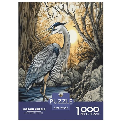 Egret Puzzle 1000-teilige Schwer Puzzle Spielzeug Pädagogisches Spiel Impossible Herausforderungsspielzeug Für Erwachsene Kinder 70x50cm/1000pcs von RJAVAGFZL